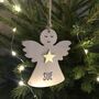 Personalised Wooden Angel Tree Decoration, thumbnail 1 of 2