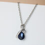 Crystal Teardrop And Ribbon Pendant Necklace, thumbnail 1 of 5