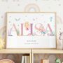 Mermaids Name Print, Nursery Pink Sea Name Wall Art, thumbnail 1 of 4