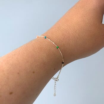 Sterling Silver Colourful Bead Bracelet, 6 of 8
