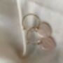Valentines Rose Quartz Heart Charm Hoop Earrings, thumbnail 2 of 10