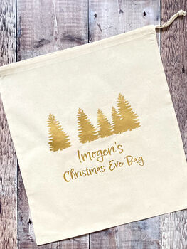 Personalised 'Oh Christmas Tree' Christmas Eve Bag, 3 of 5