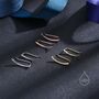 Sterling Silver Minimalist Curved Bar Crawler Earrings, thumbnail 4 of 10