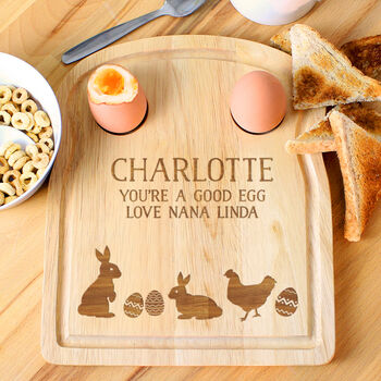 Personalised Spring Dippy Egg And Soldiers Toast Board, 2 of 5