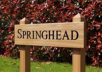 Premium Engraved Oak Free Standing House Sign, 3 of 4