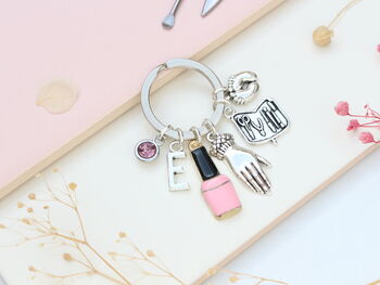 Nail Technician Personalised Keyring Nail Tech Thank You, 4 of 11