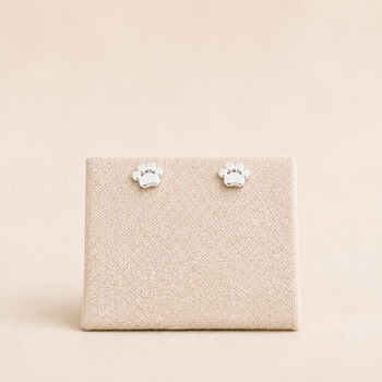 5mm Sterling Silver Paw Print Stud Earrings, 3 of 10