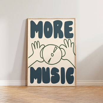 More Music Hand Drawn Wall Art Print, 3 of 9