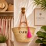 Personalised Straw Shopping Or Beach Bag Basket 30cm, thumbnail 10 of 11