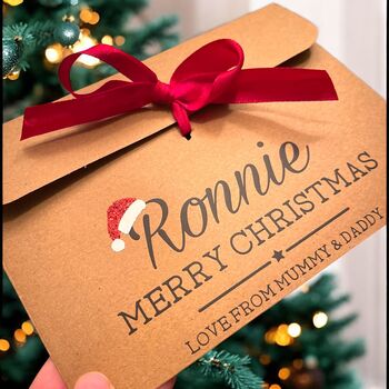 Personalised Christmas Kraft Envelope/Money Wallet, 2 of 2