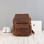 Military Style Genuine Leather Backpack, thumbnail 3 of 12