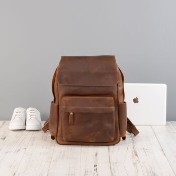 Military Style Genuine Leather Backpack, 3 of 12