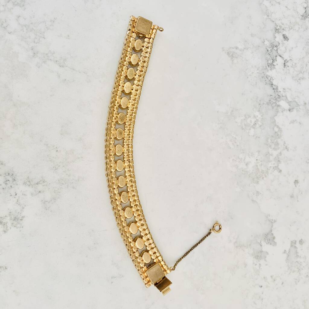 Original 1950s Multi Strand Rhinestone Tennis Bracelet By Vintage Candy