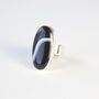 Black Banded Agate And Sterling Silver Gemstone Ring, thumbnail 6 of 12