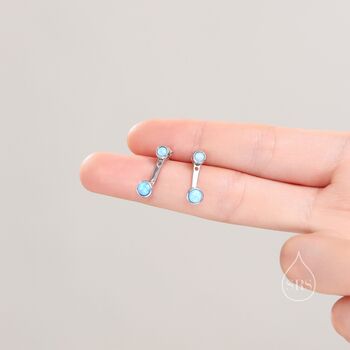 Sterling Silver Blue Opal Ear Jacket, 4 of 12