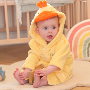 Personalised Baby Chick Dressing Gown Gift For Children, 8 of 10