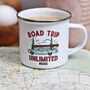 Personalised Road Trip Enamel Mug, thumbnail 3 of 6