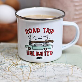 Personalised Road Trip Enamel Mug, 3 of 6