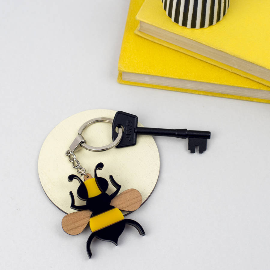 Image of Bee Keyring With Personalised Message