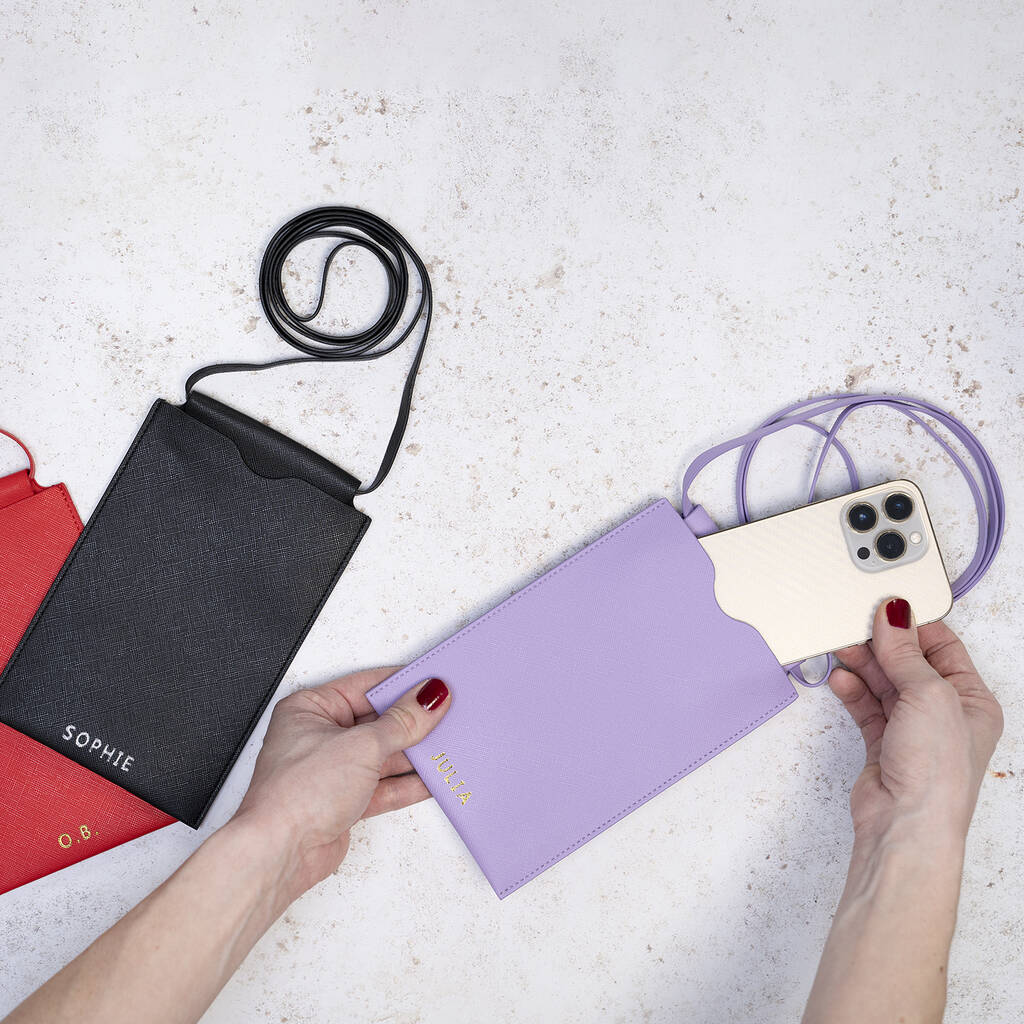 Personalised Vegan Crossbody Phone Bag By Potiega