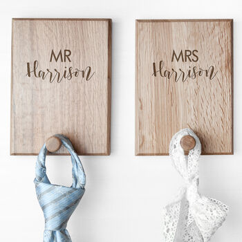 Personalised Couple's Wooden Peg Hook, 3 of 12