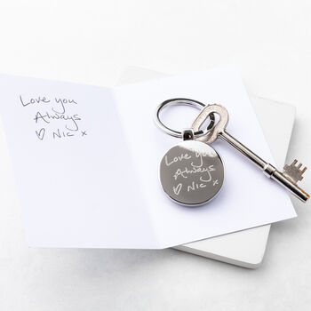 Personalised Memorial Handwriting Engraved Keyring, 2 of 5