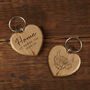 'Home Is Where The Herd Is' Oak Heart Keyring, thumbnail 1 of 5