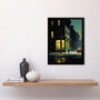 New York Dawn Edward Hopper Style Painting Art Print, thumbnail 2 of 3