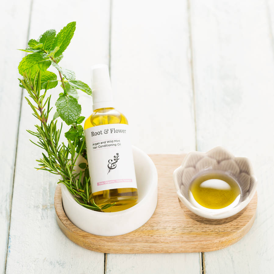 Argan And Wild Mint Hair Conditioning Oil By Root and Flower