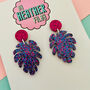 Cheese Leaf Glitter Earrings *More Colours Available*, thumbnail 4 of 4