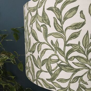 Entwistle Willow Green Botanical Drum Lampshade, 2 of 8