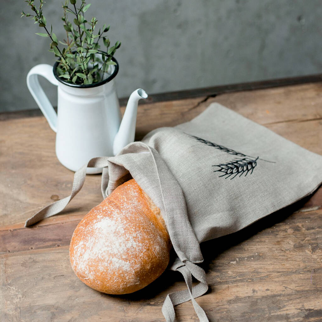 Reusable Natural Linen Bread Bag, 1 of 3