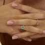 Blue Opal Sun Ring Sterling Silver, thumbnail 1 of 3