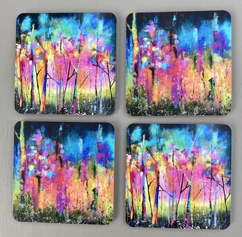 Colourful Abstract Woods Coasters X Two, 4 of 7