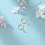Sterling Silver Extra Skinny Moon Dangle Huggie Hoop Earrings, thumbnail 8 of 11
