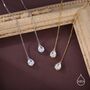 Sterling Silver Pear Cut Cz Droplet Threader Earrings, thumbnail 2 of 11