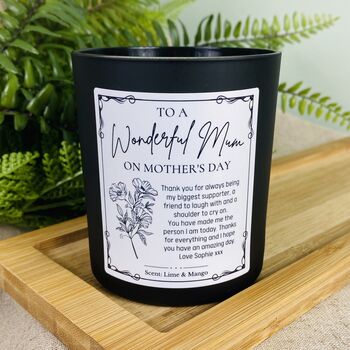 Personalised Mothers Day Wonderful Mum Candle, 3 of 12