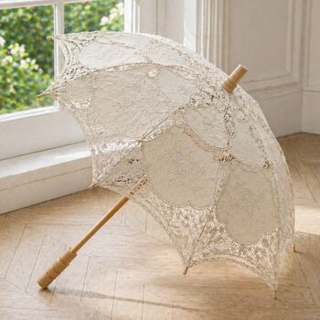 Victorian Lace Umbrella Sun Wedding Summer Parasol, 2 of 6