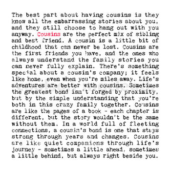 Cousin Quotes Gift Print, 2 of 8