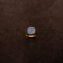 Gold Space Signet Ring Large Stone, Modern Style, Personalised, thumbnail 2 of 9
