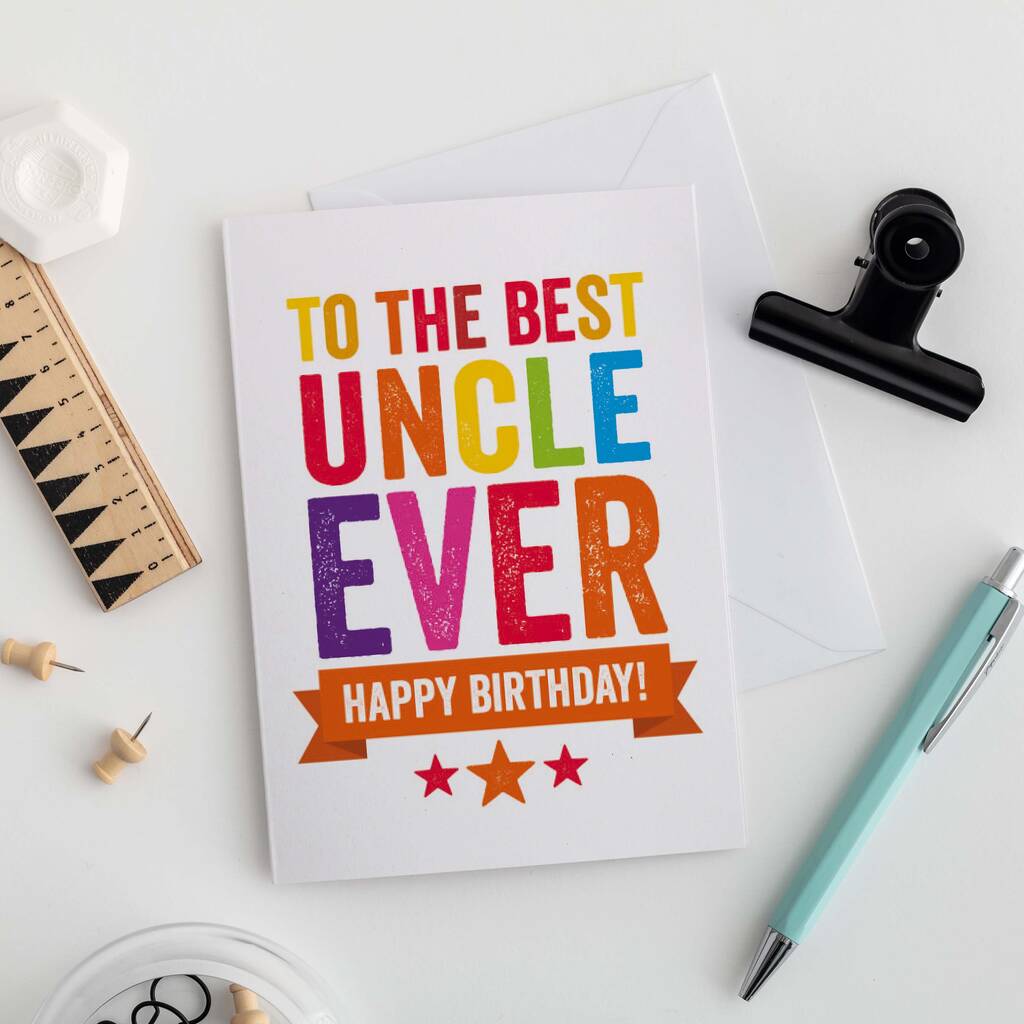 Colourful Happy Birthday Card For Uncle, 1 of 4