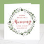 Happy Christmas Mum Personalised Wreath Card, thumbnail 1 of 4