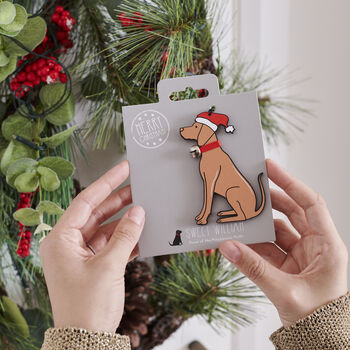 Vizsla Dog Christmas Tree Decoration Personalisation Available, 4 of 4