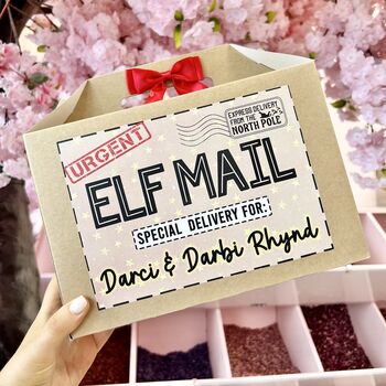 Elf Mail Christmas Box | Personalised Kids Treat Box, 2 of 2
