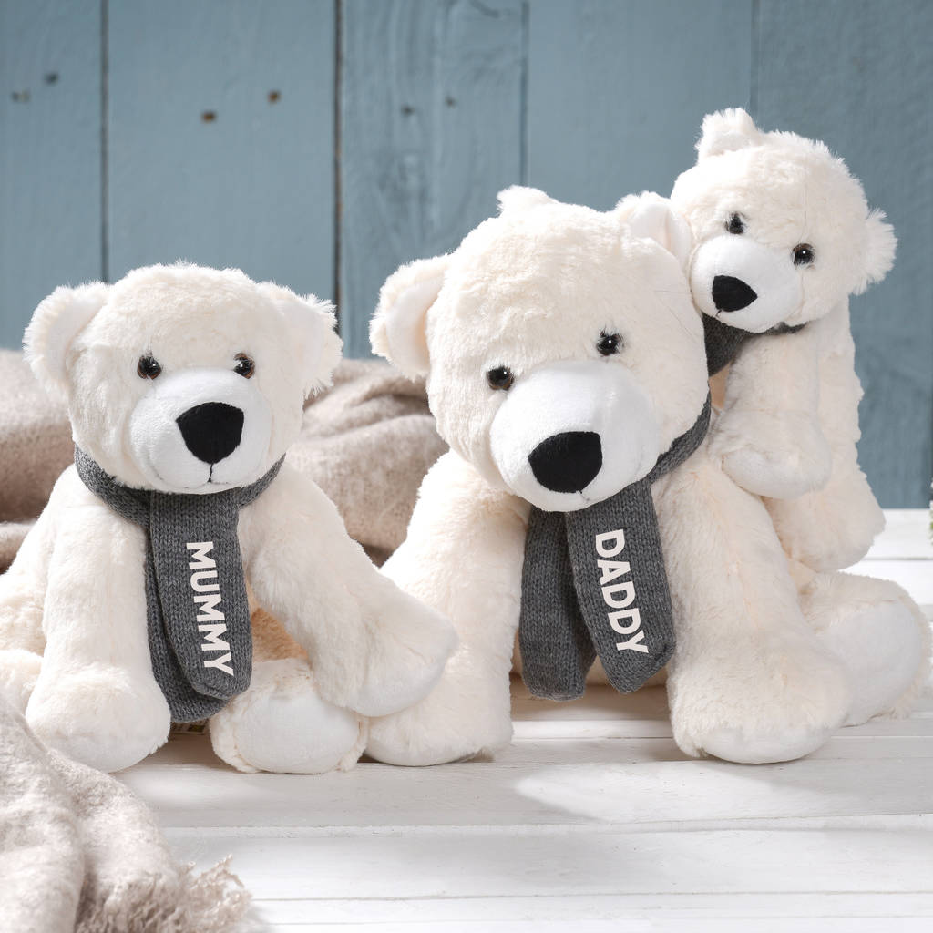 personalised polar bear teddy