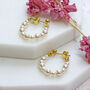 Handmade Beaded Pearl Huggie Hoop Earrings, thumbnail 4 of 7