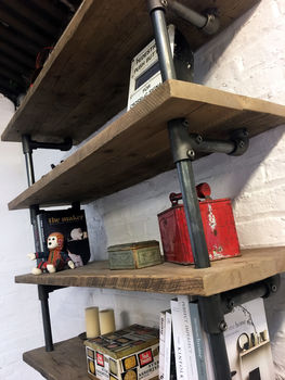 Annabel Bespoke Reclaimed Scaffolding And Pipe Bookcase, 3 of 10