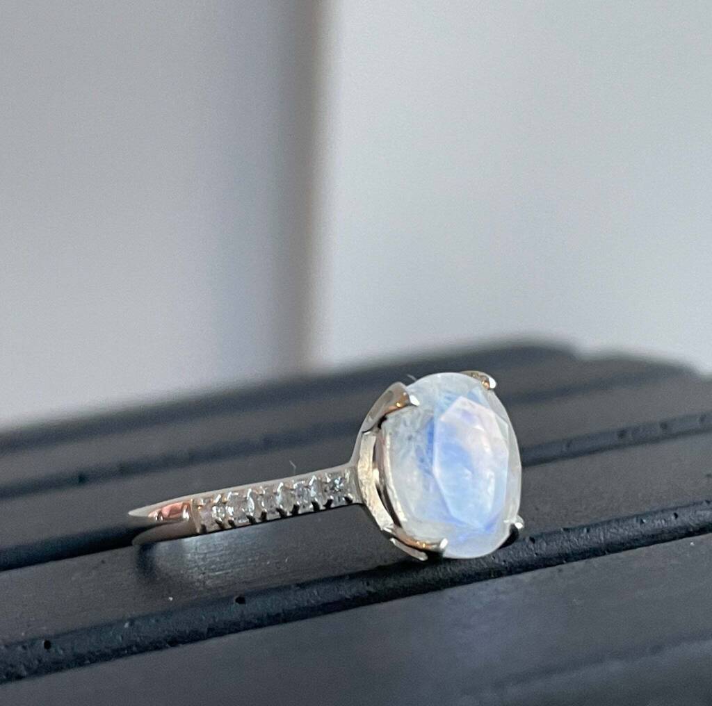 Sterling Silver Moonstone Crystals Ring, 1 of 12