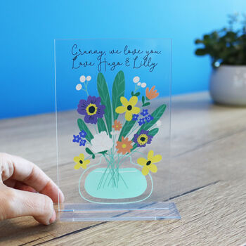 Printed Personalised Printed Acrylic Flower Card, 10 of 12