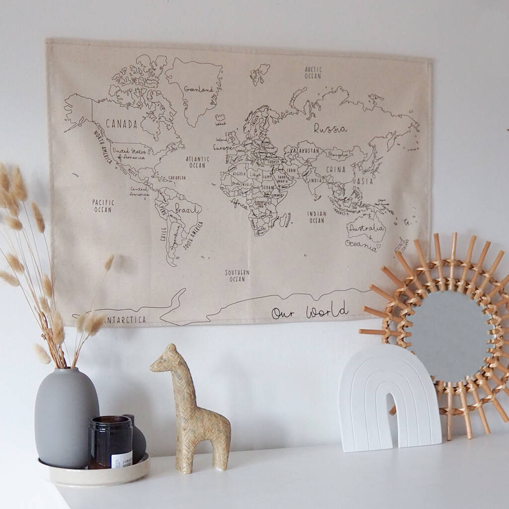 Small World Map Wall Hanging, 1 of 7